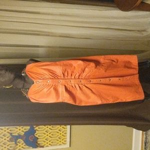 Orange Leather Dress in great condition, fits like a 4
